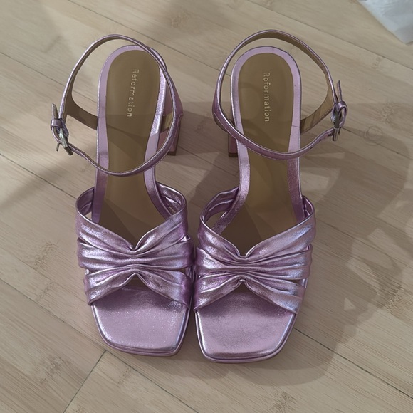 Reformation Maize Platform Sandal in Pink Pearl NWB Sz 7.5 - Picture 3 of 4